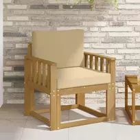 2 Vienetas Lauko sofos komplektas Poliesteris Balta ir Bežė