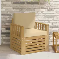2 Vienetas Lauko sofos komplektas Poliesteris Balta ir Bežė