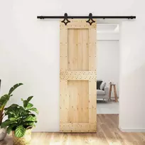 Slankios durys Natūrali ir juoda 70 x 210 cm
