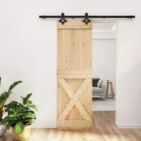 Slankios durys Natūrali ir juoda 70 x 210 cm