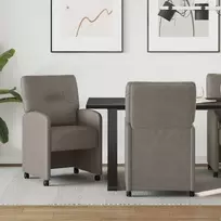 Valgomojo Kėdės su Ratukais 2 pcs Pilka 57 x 67 x 95 cm