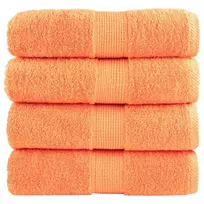 Aukščiausios kokybės rankšluosčiai SOLUND, 4 vnt., oranžiniai, 30x30 cm, 600 g/m²