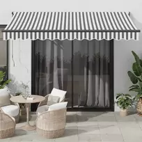 Ištraukiama markizė, antracito ir baltos spalvos, 3,5x2,5 m, audinys ir aliuminis