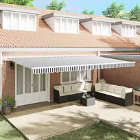Automatinė ištraukiama markizė, antracito ir baltos spalvos, 600x300 cm