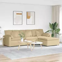 Modulinė sofa su pakoja ir pagalvėlėmis, pilkai žalia
