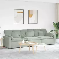 Modulinė sofa su pagalvėlėmis, šviesiai pilka