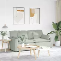 Modulinė sofa su pagalvėlėmis, šviesiai pilka