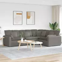 Modulinė sofa su pagalvėlėmis, šviesiai pilka, velvetas, audinys