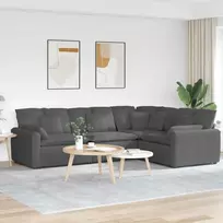 Modulinė sofa su pagalvėlėmis, velvetas, tamsiai pilka