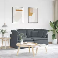 Modulinė sofa su pagalvėlėmis, aksominė, tamsiai pilka