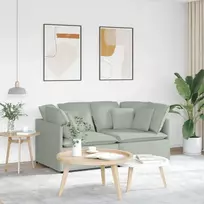 Modulinė sofa su pagalvėlėmis, aksominė, šviesiai pilka