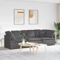 Modulinė sofa su pagalvėlėmis, velvetas, tamsiai pilka
