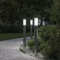 Šviestuvai su jutikliu, 3 vnt., 80 cm, nerūdijantis plienas, IP44