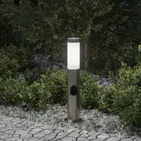 Apsauginis šviestuvas su lizdu, 50 cm, nerūdijantis plienas, IP44
