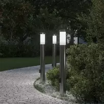 Šviestuvai su išleidimo anga, 3 vnt., 80 cm, nerūdijantis plienas, IP44