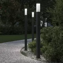 Šviestuvai stulpeliams, 3 vnt., 110 cm, juodi, IP44