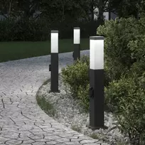 Šviestuvai su išleidimo anga, 3 vnt., 50 cm, juodi, IP44