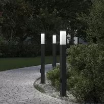 Šviestuvai su išleidimo anga, 3 vnt., 80 cm, juodi, IP44