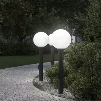 Šviestuvai su išleidimo anga, 3 vnt., 80 cm, juodi, IP44