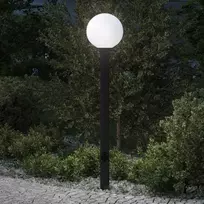 Šviestuvas su stulpeliu ir lizdu, 120 cm, juodas, IP44