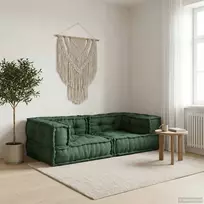 Dvivietė modulinė sofa, žalia, 140x70x36, audinys