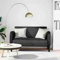 Dvivietė sofa, juoda, 110 cm, dirbtinė oda