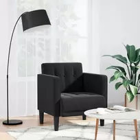 Sofa-kėdė su porankiais, juoda, 53 cm, aksominė