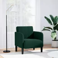 Sofa-kėdė su porankiais, tamsiai žalia, 54 cm, aksomas
