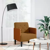 Sofa-kėdė su porankiais, ruda, 55 cm, aksominė