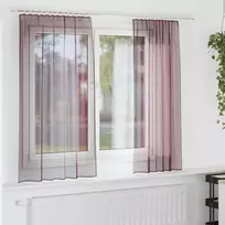 Voilės užuolaidos su kišenėmis karnizui, 2 vnt., violetinės