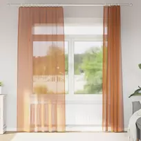 Voilės užuolaidos su kišenėmis karnizui, 2 vnt., terakotos spalvos