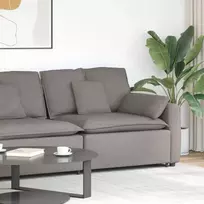 Modulinė sofa, porankis, galo modulis su pagalvėlėmis, pilkai ruda, 100 cm