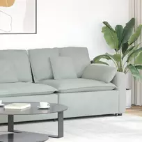 Modulinė sofa su porankiu ir pagalvėlėmis, šviesiai pilka, 100 cm