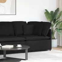 Modulinė kampinė sofa su pagalvėlėmis, juoda, 100 cm