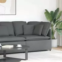 Modulinė kampinė sofa su pagalvėlėmis, tamsiai pilka, 100 cm