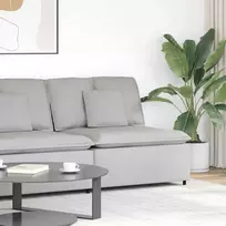 Modulinė kampinė sofa su pagalvėlėmis, pilka, 100 cm