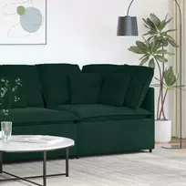 Modulinė kampinė sofa su pagalvėlėmis, tamsiai žalia, 100 cm