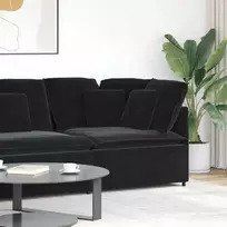 Modulinė kampinė sofa su pagalvėlėmis, juoda, 100 cm