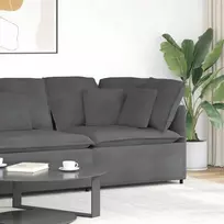 Modulinė kampinė sofa su pagalvėlėmis, tamsiai pilka, 100 cm