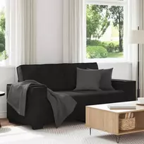 Dvivietė sofa, juoda, 180x78x84 cm, aksominė