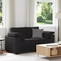 Dvivietė sofa, juoda, 160x77x82 cm, aksominė