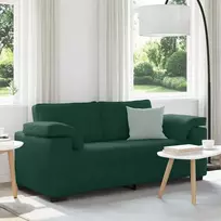 Dvivietė sofa, tamsiai žalia, 180x77x82 cm, aksomas