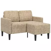 Dvivietė sofa su šezlongu, L formos, šviesiai pilka, 125 cm, dirbtinė oda