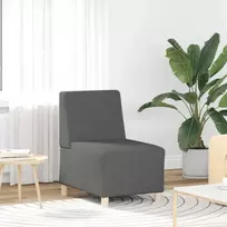 Modulinė sofa be porankių, tamsiai pilka, 55 cm, audinys