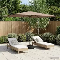 Sodų skėtis su baze 200 x 300 cm Poliesteris Stačiakampio Taupe