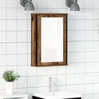 Vonios spintelė, veidrodinė, senovinė mediena, 42x12x60cm, inžinerinė mediena