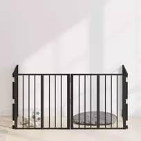 Šunų vartai 4 pcs Juodas 60 x 60 cm Cinkuota plienas
