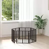 Šunų vartai 6 pcs Juodas 60 x 60 cm Cinkuota plienas