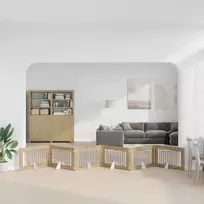 Šunų vartai su stovais 6 pcs Artisano ąžuolo 100 x 60 cm