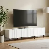 Televizoriaus spintelė su stalčių Balta 147 x 34,5 x 32 cm